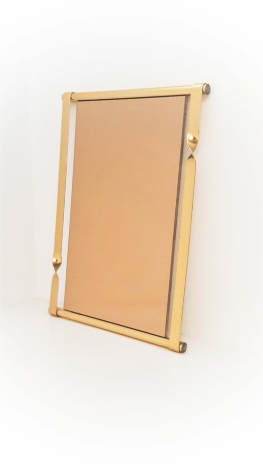 Luciano Frigerio Miroir Mid Century avec cadre torsadé doré, Italie, années 1970