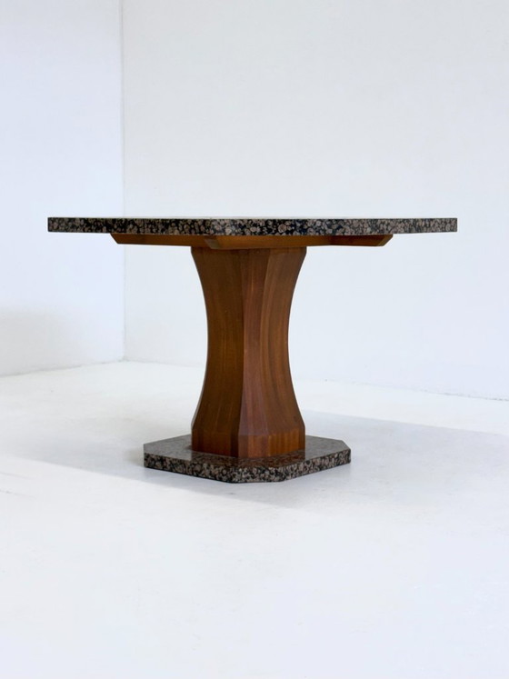 Art Deco Dining Table with Octagonal Granite Top – Stone (photo 2 of 9)