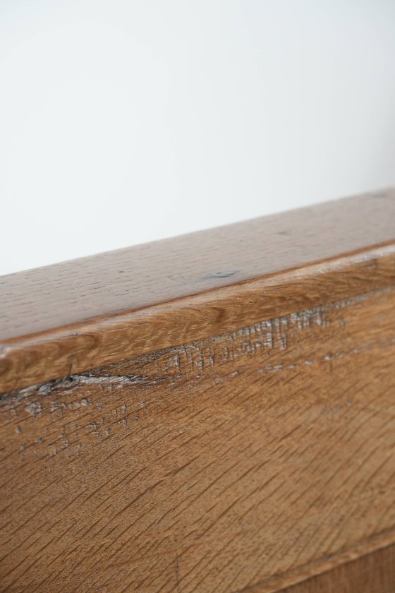 Image 1 of Antico banco da chiesa in quercia in stile gotico con bellissime incisioni