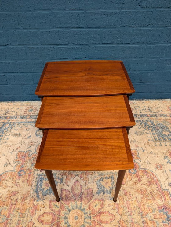 Image 1 of Tavolini vintage | mimiset, Jørgen Aakjær Jørgensen per Møbelintarsia, anni '60