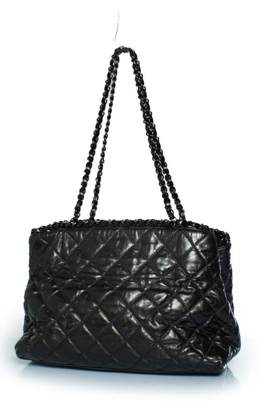 Image 1 of Chanel, quilted chain me tote in black