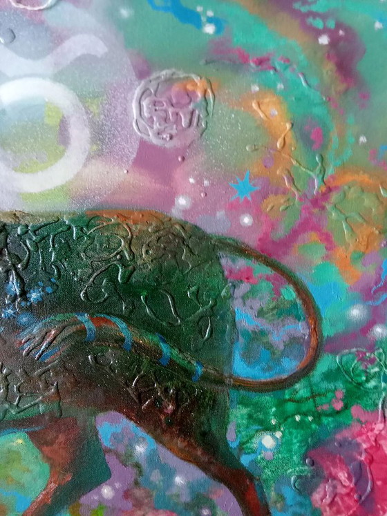 Dipinto a Olio Originale Espressionismo Astratto Astrologia Segno Zodiacale Toro – Dipinti e disegni, Canvas (photo 4 of 7)