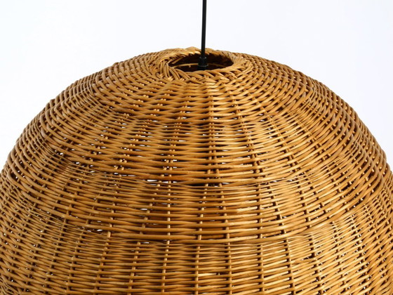 Image 1 of Lámpara colgante XXL original de ratán con forma de bola, muy rara | Moderna de mediados de siglo | Ø 66 cm | 26"