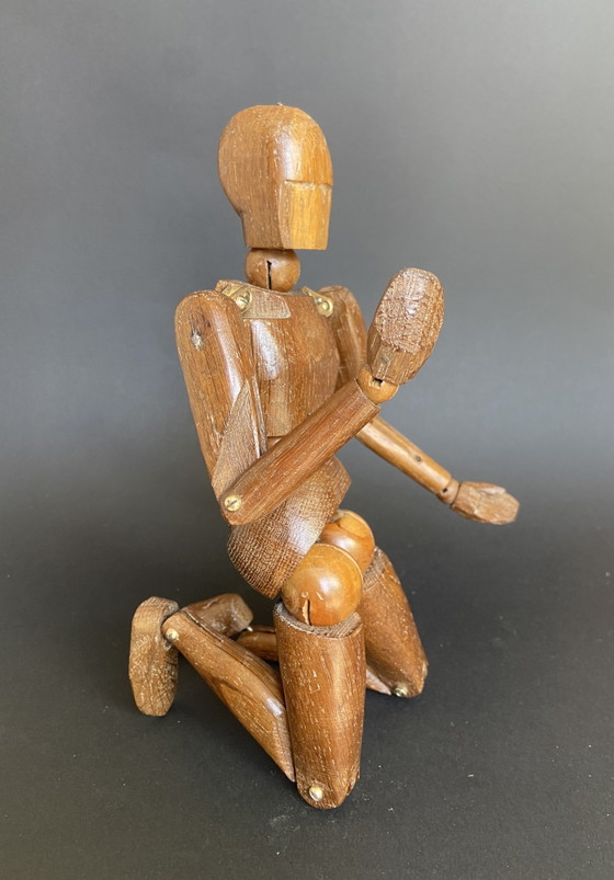 Image 1 of Sculptural Vintage Wooden Lay Figure with Aged Patina