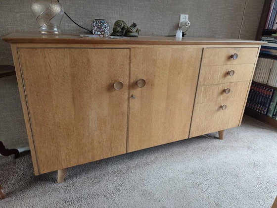 Buffet/meuble vintage en bois massif, entièrement fait main, style moderne du milieu du siècle, années (photo 6 of 6)