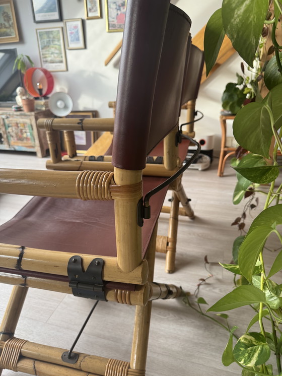 Image 1 of Paire de chaises de réalisateur Lyda Levi McGuire en cuir