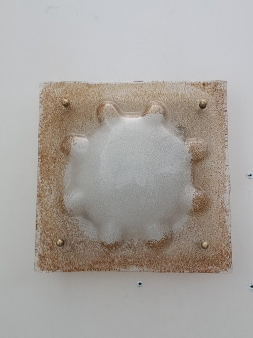 Lámpara de pared grande de losa de Murano de Mazzega, década de 1970. – wandlampen, Murano Glass