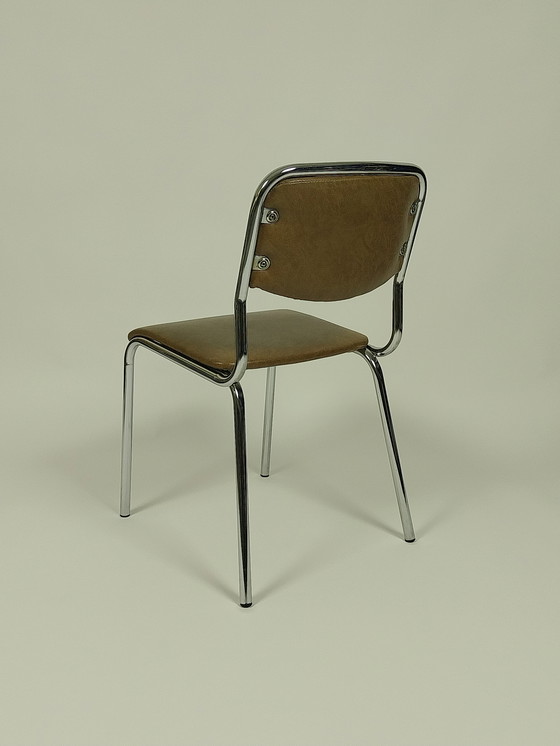 Image 1 of 4 sedie vintage in pelle Skai, anni '70