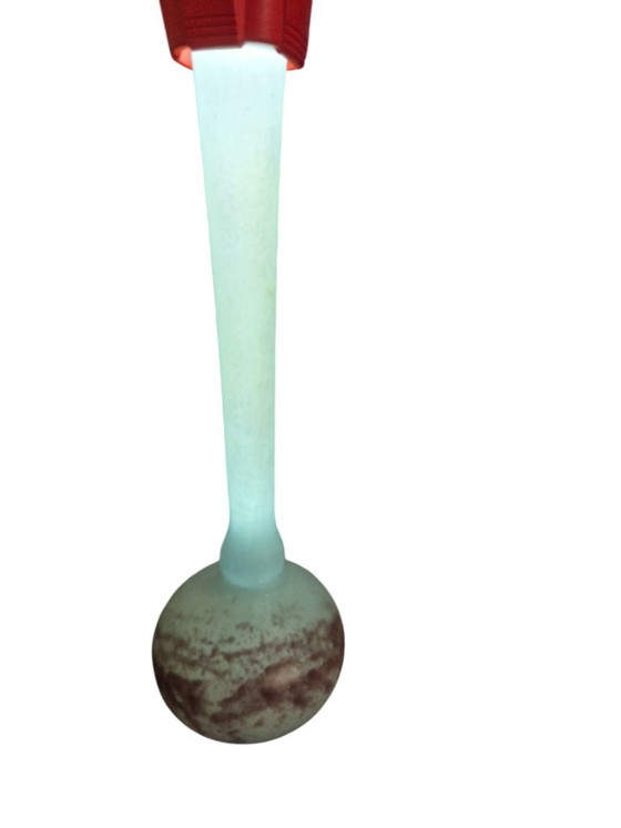 Vaso in vetro verde e marrone, attribuer a Delattre Nancy, Vasi, Modern (foto 11 di 12)