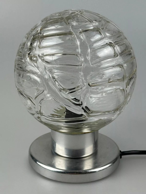 Image 1 of 60's 70's Lampe de chevet Chrome Doria Verre Space Age Design