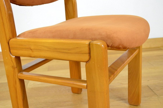 Image 1 of Set di 6 sedie della Maison Regain in olmo e tessuto, 1980