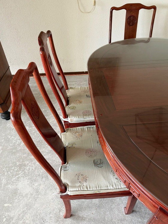 Tavolo cinese – Set da pranzo, Glass, Textile (photo 3 of 5)