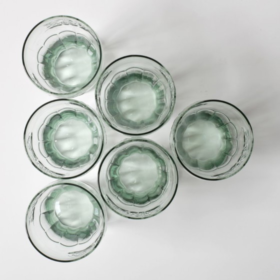 Lot de 6 verres Coca-Cola vintage / Verres Coca-Cola classiques vert Géorgie 400 ml / Années 1990 (photo 2 of 8)