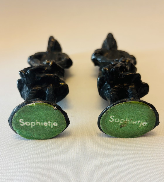 Image 1 of Raro set di 4 sculture in bronzo – Corry Ammerlaan – van Niekerk (CAN) incluse 2× ragazza con peluche