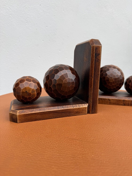 Fermacarte antichi con sfere di legno sfaccettate, Oggetti decorativi, Marrone (foto 2 di 15)