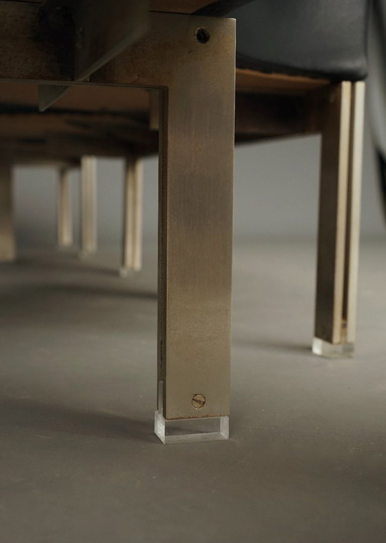 Mid-Century Round Modernist Benches. 1960s. Set of 2 – Metal, Plastic (photo 12 of 23)