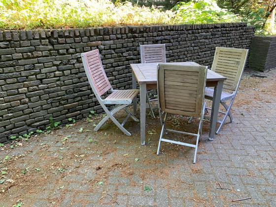 Image 1 of Design Folding Boat Set Teak (5)