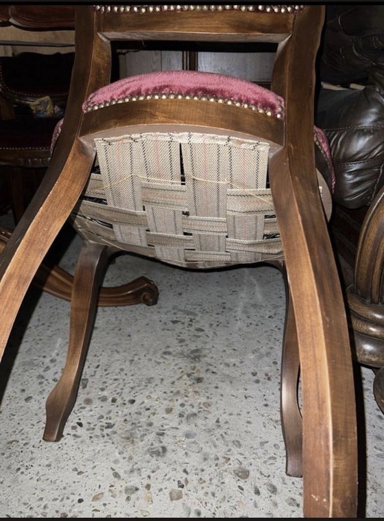 6 Barok eetkamer stoelen – Eetkamerstoelen, Velvet, Wood (photo 5 of 5)