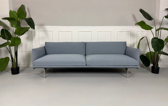 Image 1 of 2x Muuto Modell Outline Sofa 3 Sitzer Blau Stoff