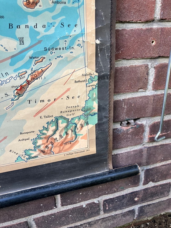 Image 1 of Bellissima mappa murale vintage XXL dell'Asia (stampa old school)