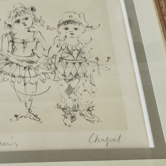 Image 1 of Reproduction of a drawing with original title and signature by Jean Pierre Chaput