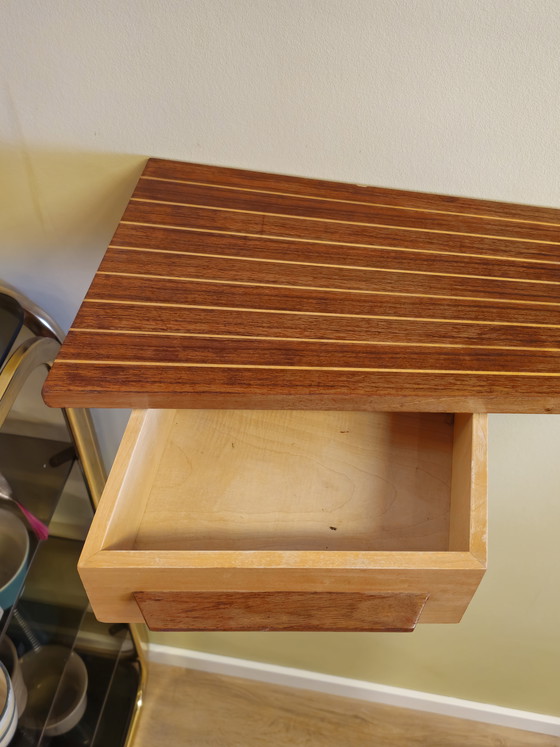 Image 1 of Mobiletto da parete vintage di metà secolo, mobiletto da corridoio, mensola a muro, portachiavi sospeso