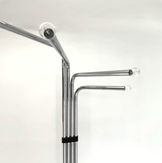 Image 1 of Chrome Metal 4-Arm Floor Lamp by Goffredo Reggiani, Italy, 1970s