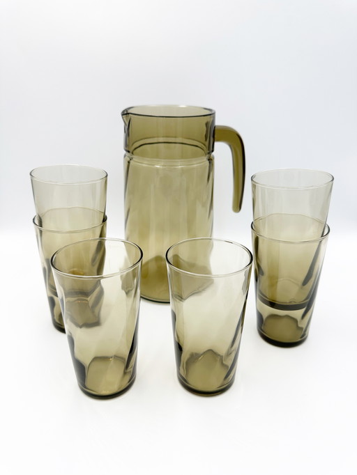 Luminarc France Carafe en verre avec 6 verres