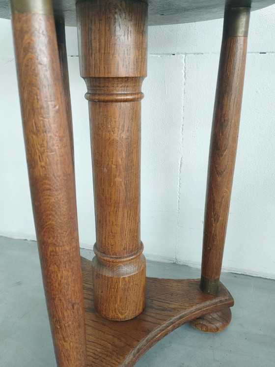 Taburete de piano antiguo estilo Art Déco/Escuela de Ámsterdam (altura regulable), c. 1920-1930 – Wood (photo 6 of 11)