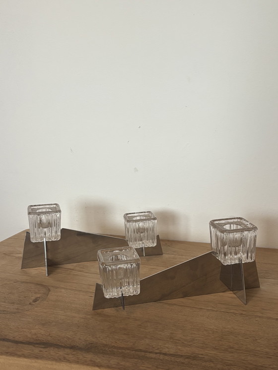 Image 1 of Jaques Adnet modernist art deco candle holders