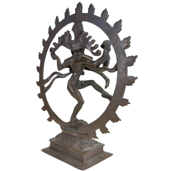 Massive Bronze Shiva Nataraja Skulptur - Indien - Kosmischer Tanz – Bildhauerei (photo 4 of 10)