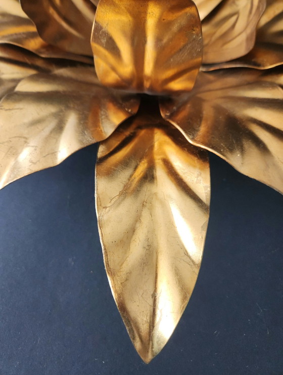Italienische Hollywood Regency Florentiner Deckenlampe in Blumenform von Hans Kögl – Deckenleuchten, Metal (photo 27 of 29)