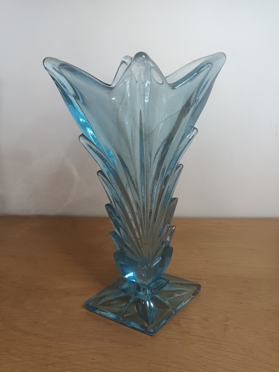 Image 1 of 2 Art Deco pressed glass vases