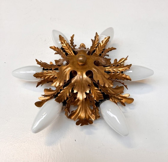 Image 1 of Florentine ceiling or wall lamp attributed to Banci Firenze, 1960s