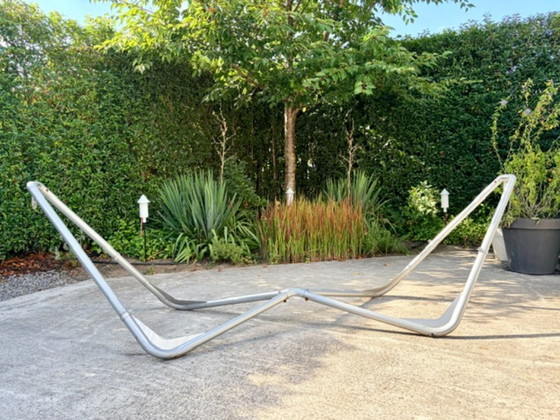 Hangmat met aluminium standaard en dik gewatteerd kussen – Ligbed tuin, Polyester (photo 17 of 29)