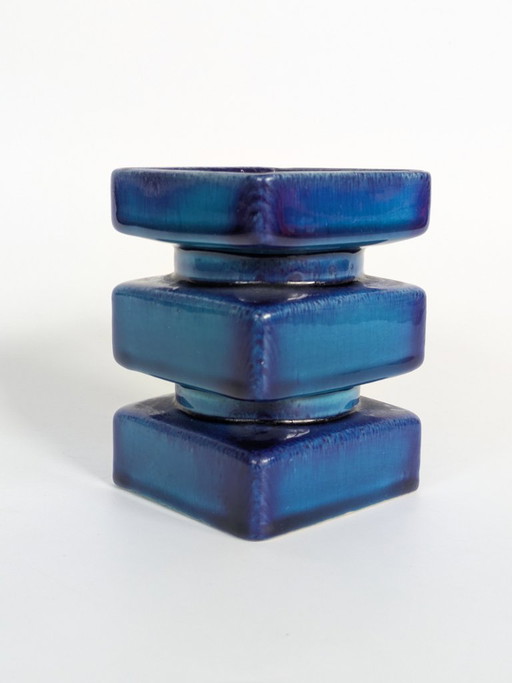 Cari Zalloni for Steuler Vase, Model 510, Space Age Ceramic Pillar, Cobalt & Turquoise – vazen (photo 2 of 16)