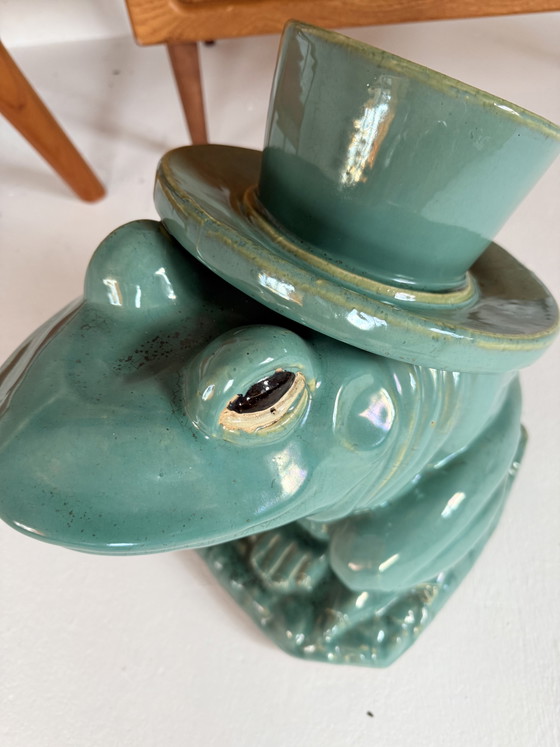 Vintage keramieken kikker met hoed, Frankrijk ‘70 – Decoratieve objecten, Ceramic (photo 4 of 7)