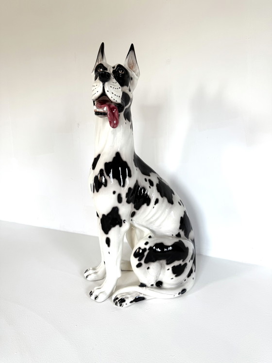 Image 1 of Vintage XXL Italiaans keramieken Deense dog ‘60