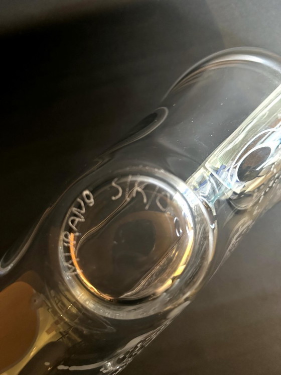 Image 1 of Rare bol en verre cristal gravé de Murano – Signé Sirio – Style Barbini / Seguso