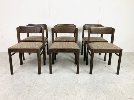 6x Brutalist Esszimmerstühle