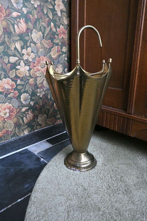 Brass umbrella stand 1950s vintage