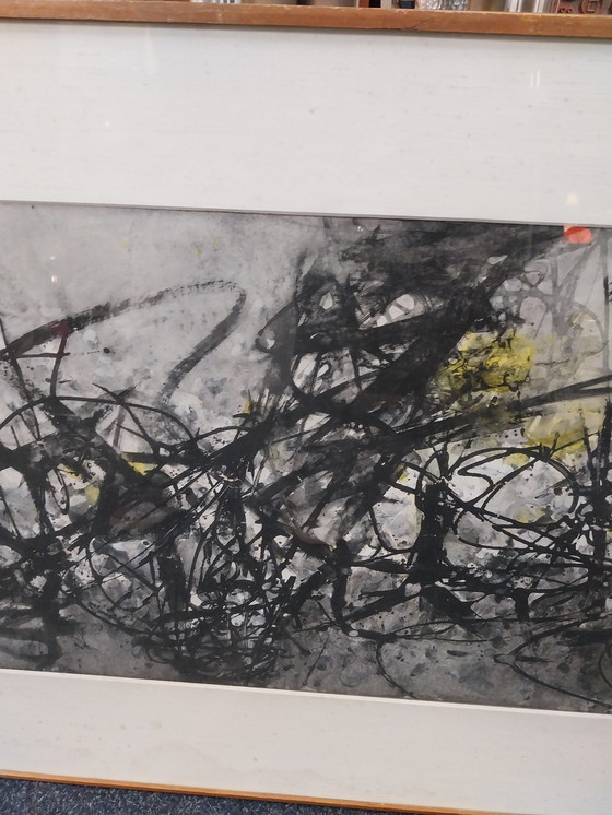 Image 1 of Abstracte compositie door Jan de Leeuw 20-01-1966 gesigneerd 