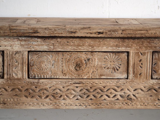 Antique carved console table in elm wood – China, circa 1930 – Iron (photo 32 of 40)