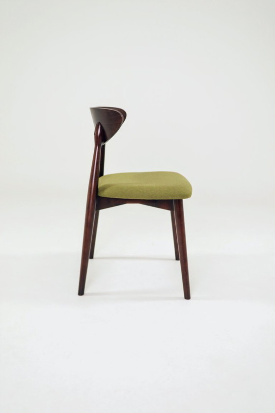 Image 1 of Eetkamerstoelen set van 4 sauvage groene bekleding hout kleur te kiezen