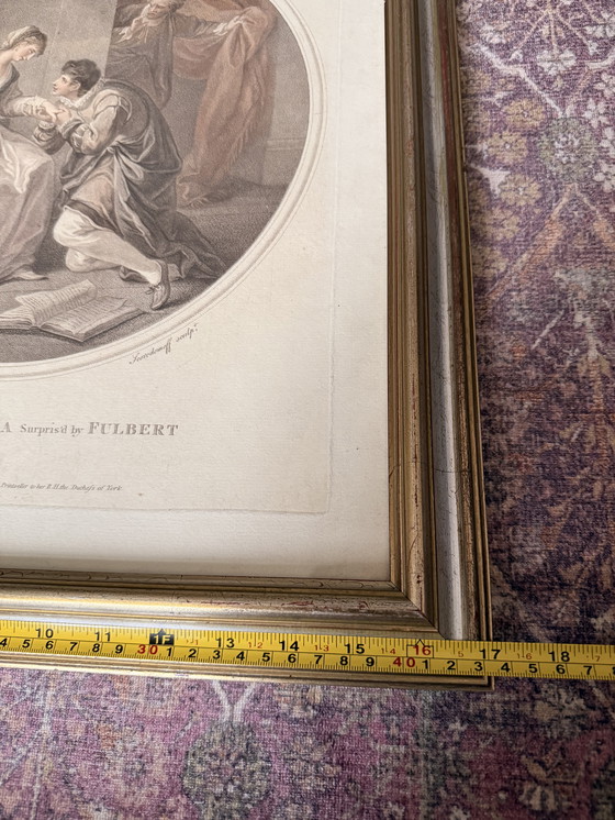 Image 1 of Antieke stippelgravure uit 1805 van Angelica Kauffman - Abelard & Eloisa