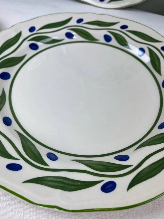6 dekorierte Speiseteller – Geschirr, Porcelain, Vintage (photo 6 of 10)