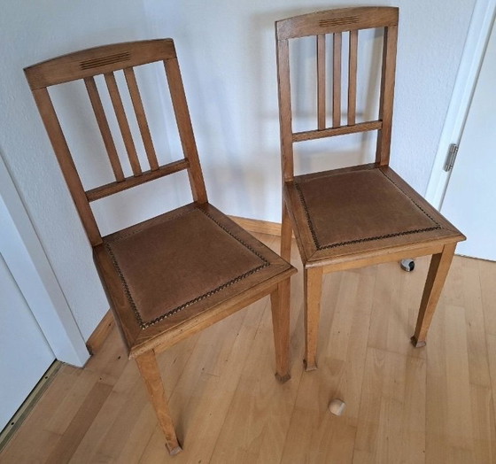 Image 1 of 2 upholstered chairs, Wilhelminian style, set price