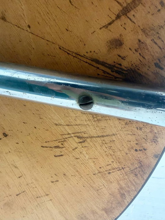 Image 1 of Bauhaus loop table with petrol-colored Resopal coating, 1960s