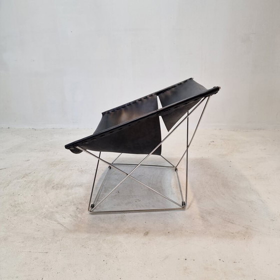 Image 1 of Vintage butterfly armchair F675 in metal and leather by Pierre Paulin for Artifort, France 1963s