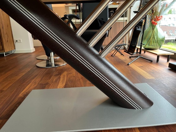 Image 1 of Eetkamertafel glas/wenge hout